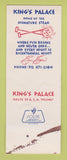 Matchbook Cover - King's Palace Lisle IL 1976 SAMPLE