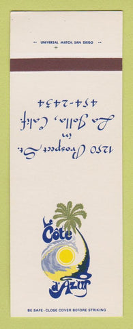 Matchbook Cover - Le Cote D Azur La Jolla CA SAMPLE