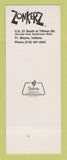 Matchbook Cover - Zonkerz Restaurant Fort Wayne IN WEAR SAMPLE