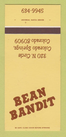 Matchbook Cover - Bean Bandit Colorado Springs 30 Strk SAMPLE