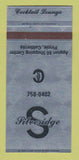 Matchbook Cover - Silveridge Cocktail Lounge Pinole CA 30 Strk SAMPLE