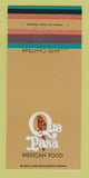 Matchbook Cover - Que Pasa Mexican Restaurant CHAIN 30 Strk SAMPLE