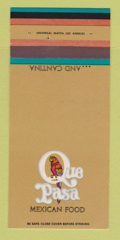 Matchbook Cover - Que Pasa Mexican Restaurant CHAIN 30 Strk SAMPLE