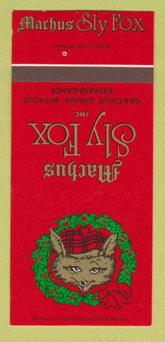 Matchbook Cover - Machus Sly Fox Birmingham MI Christmas 30 Strk SAMPLE