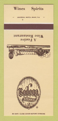 Matchbook Cover - Bodega Steak Miami Plantation Hollywood FL WEAR 30 Strk SAMPLE