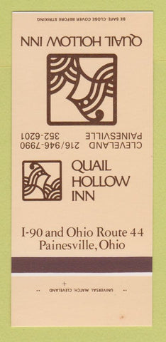 Matchbook Cover - Quail Hollow Inn Painesville O H 30 Strk SAMPLE