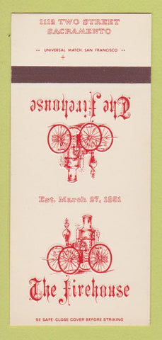 Matchbook Cover - The Firehouse Sacramento CA 30 Strk SAMPLE