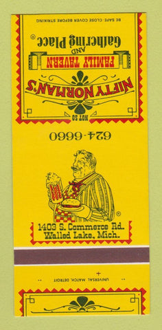 Matchbook Cover - Nifty Norman's Restaurant Walled Lake MI 30 Strk SAMPLE