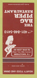 Matchbook Cover - Bag Piper Restaurant Middletown RI 30 Strk SAMPLE
