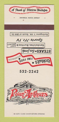 Matchbook Cover - Pour Arthurs Wyoming MI restaurant 30 Strk SAMPLE