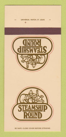 Matchbook Cover - Steamship Round Austin TX Dallas 30 Strk SAMPLE