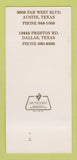 Matchbook Cover - Steamship Round Austin TX Dallas 30 Strk SAMPLE