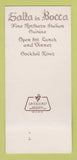 Matchbook Cover - Salla in Bocca Restaurant New York City 30 Strk SAMPLE