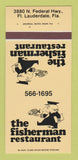 Matchbook Cover - Fisherman Restaurant Fort Lauderdale FL 30 Strk SAMPLE