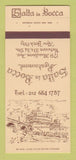 Matchbook Cover - Salla in Bocca Restaurant New York City 30 Strk SAMPLE