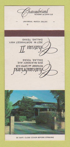 Matchbook Cover - Chateaubriand Dallas TX 30 Strk SAMPLE