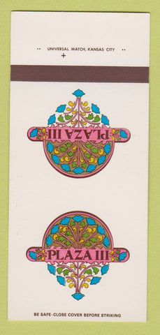 Matchbook Cover - Plaza III Kansas City MO restaurant 30 Strk SAMPLE