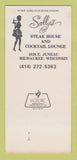 Matchbook Cover - Sally's Steak House Milwaukee WI 30 Strk SAMPLE