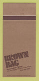 Matchbook Cover - Brown Bag Sandwich Shop Irving TX 30 Strk SAMPLE