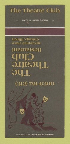 Matchbook Cover - Theatre Club Restaurant Chicago IL  30 Strk SAMPLE