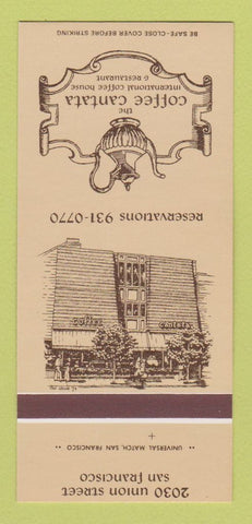 Matchbook Cover - Coffee Cantata San Francisco CA 30 Strk SAMPLE