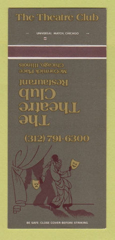 Matchbook Cover - Theatre Club Restaurant Chicago IL  30 Strk SAMPLE