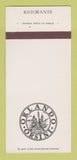 Matchbook Cover - Orlando Orsini Ristorante Los Angeles CA 30 Strk SAMPLE