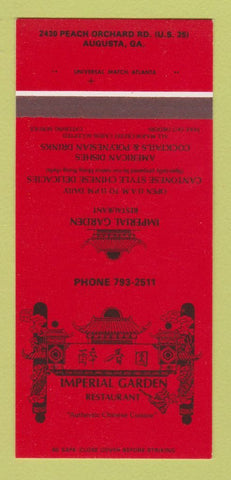Matchbook Cover - Imperial Garden Chinese Restaurant Augusta GA 30 Strk SAMPLE