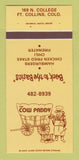 Matchbook Cover - Cow Paddy Fort Collins Colorado Restaurant 30 Strk SAMPLE