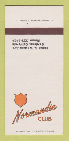 Matchbook Cover - Normandie Club Gardena CA 30 Strk SAMPLE
