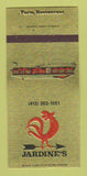 Matchbook Cover - Jardine's Farm Restaurant Sarver PA 30 Strk SAMPLE