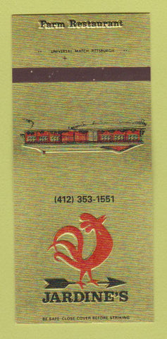 Matchbook Cover - Jardine's Farm Restaurant Sarver PA 30 Strk SAMPLE