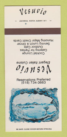 Matchbook Cover - Vesuvio Italian Restaurant Hensonville NY 30 Strk SAMPLE