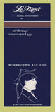 Matchbook Cover - Le Mont Pittsburgh PA restaurant 30 Strk SAMPLE