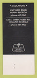 Matchbook Cover - Foxy Laidy Lounge Strip Club Miami Hialeah FL 30 Strk SAMPLE