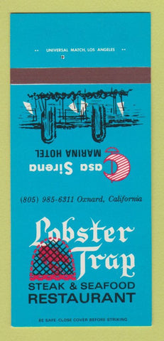 Matchbook Cover - Lobster Trap Restaurant Oxnard CA 30 Strk SAMPLE