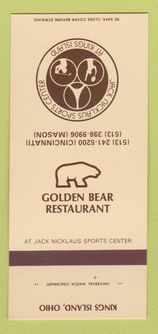 Matchbook Cover - Golden Bear Jack Nicklaus Golf Kings Island OH 30 Strk SAMPLE