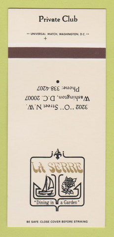 Matchbook Cover - La Serra Restaurant Washington DC 30 Strk SAMPLE