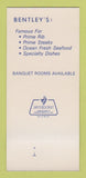 Matchbook Cover - Bentley's St Louis Lake of the Ozarks MO 30 Strk SAMPLE