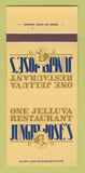 Matchbook Cover - Jungry Jose's Restaurant San Diego CA 30 Strk SAMPLE