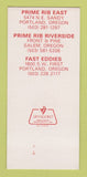 Matchbook Cover - Krego's Prime Rib East Portland Salem OR 30 Strk SAMPLE