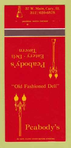 Matchbook Cover - Peabody's Restaurant Cary IL 30 Strk SAMPLE