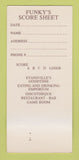 Matchbook Cover - Funky's Restaurant Disco Evansville IN 30 Strk SAMPLE