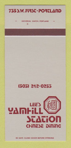 Matchbook Cover - Lee's Yamfill Station Chinese Portland OR 30 Strk SAMPLE