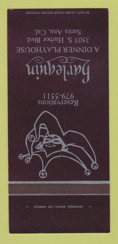 Matchbook Cover - Harlequin Dinner Playhouse Santa Ana CA 30 Strk SAMPLE