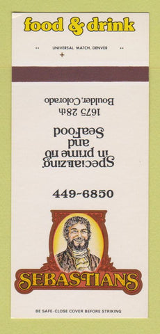 Matchbook Cover - Sebastians Restaurant Boulder Colorado 30 Strk SAMPLE