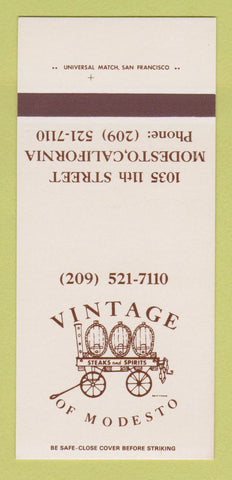 Matchbook Cover - Vintage Restaurant Modesto CA 30 Strk SAMPLE