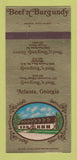 Matchbook Cover - Beef n Burgundy Atlanta GA 30 Strk SAMPLE