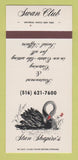 Matchbook Cover - Stan Shapiro's Swan Club Glenwood Landing NY 30 Strk SAMPLE