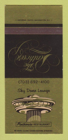 Matchbook Cover - Sky Dome Penthouse Arlington VA Quality Inn 30 Strk SAMPLE